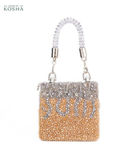Elsie Gold & Silver Suede Mini Bag