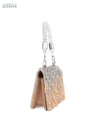 Elsie Gold & Silver Suede Mini Bag