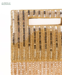 Ayla Gold & Silver Suede Embellished Clutch