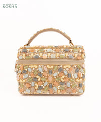 Abia Pastel Georgette Embellished Vanity Bag