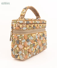 Abia Pastel Georgette Embellished Vanity Bag