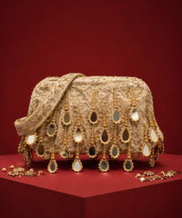 Sheesh Mahal Gold Embellished Clutch