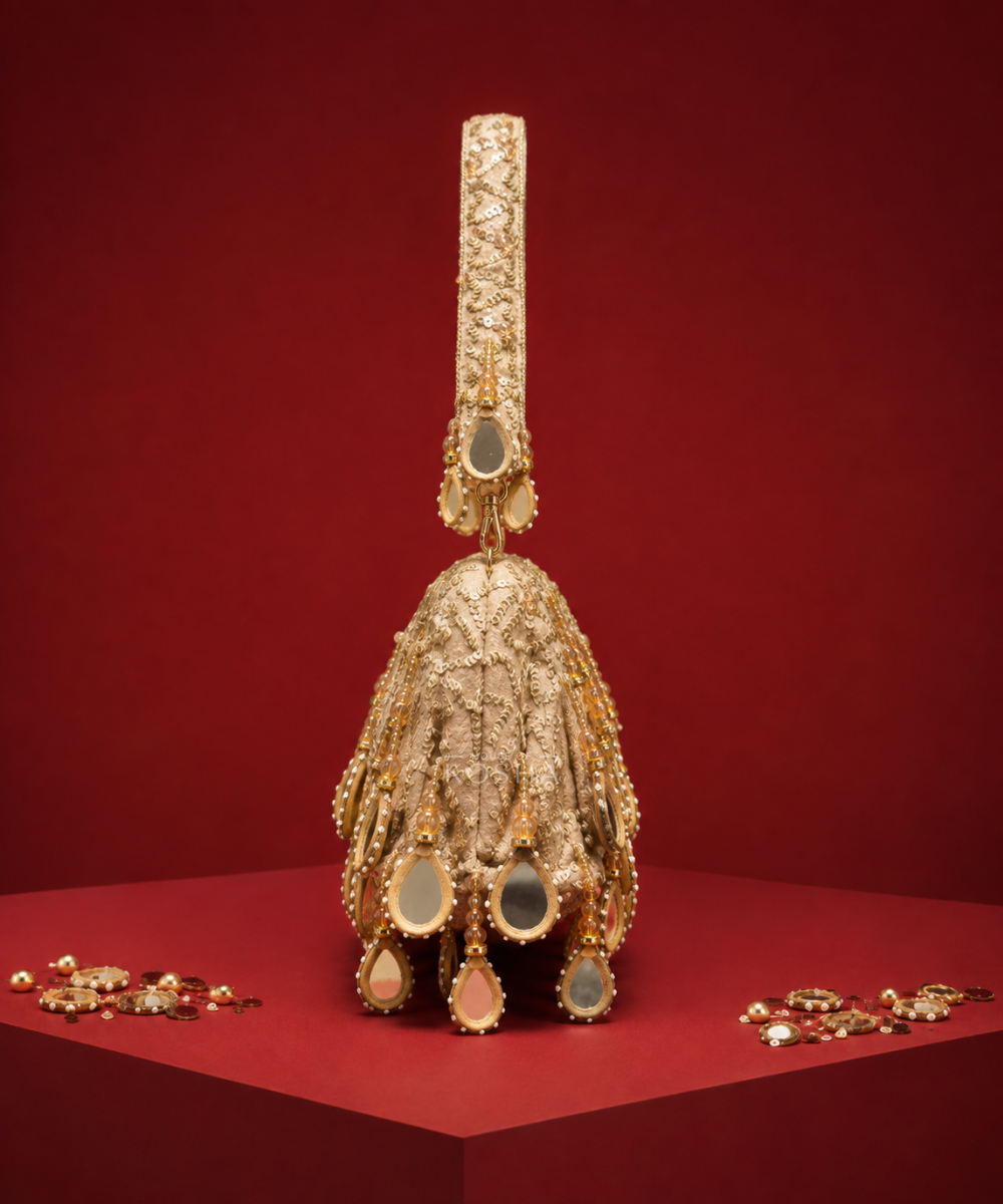 Sheesh Mahal Gold Embellished Clutch