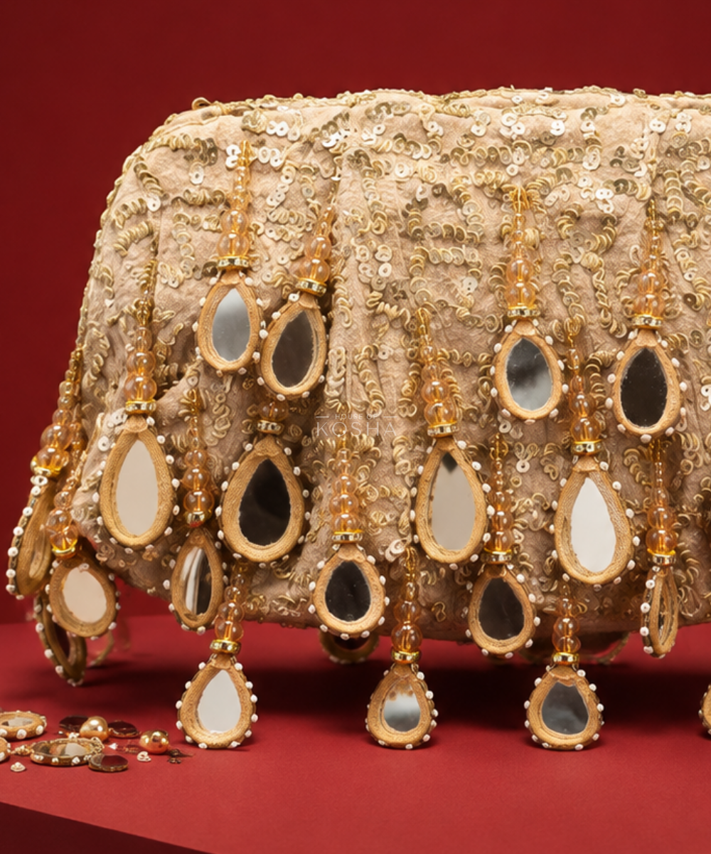 Sheesh Mahal Gold Embellished Clutch
