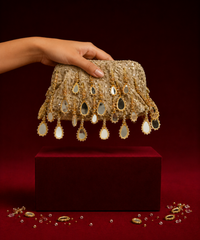 Sheesh Mahal Gold Embellished Clutch
