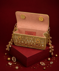 Ira Gold Mirrorwork Embellished Mini Bag