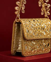 Ira Gold Mirrorwork Embellished Mini Bag