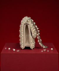 Aria Ivory Suede Pearl Embellished Mini Bag