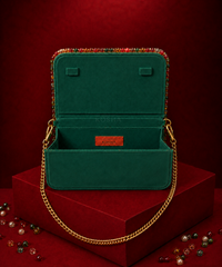 Noorani Multicolor Suede Embellished Clutch