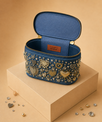 Alizeh Gold & Silver Denim Embroidered Vanity Bag