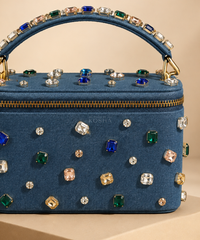 Raisa Multicolor Denim Embellished Vanity Bag