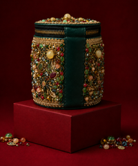 Noorani Multicolor Leather Embellished Cylinder Mini Bag
