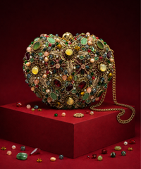 Noorani Multicolor Suede Embellished Heart Bag