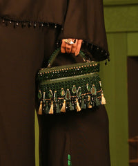 Mirage Green Mirrorwork Embellished Vanity Bag- House of Kosha -2