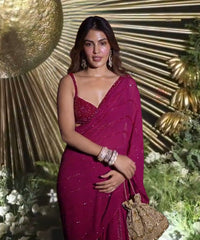 Sunheri Gold and Silver Georgette Embellished Potli