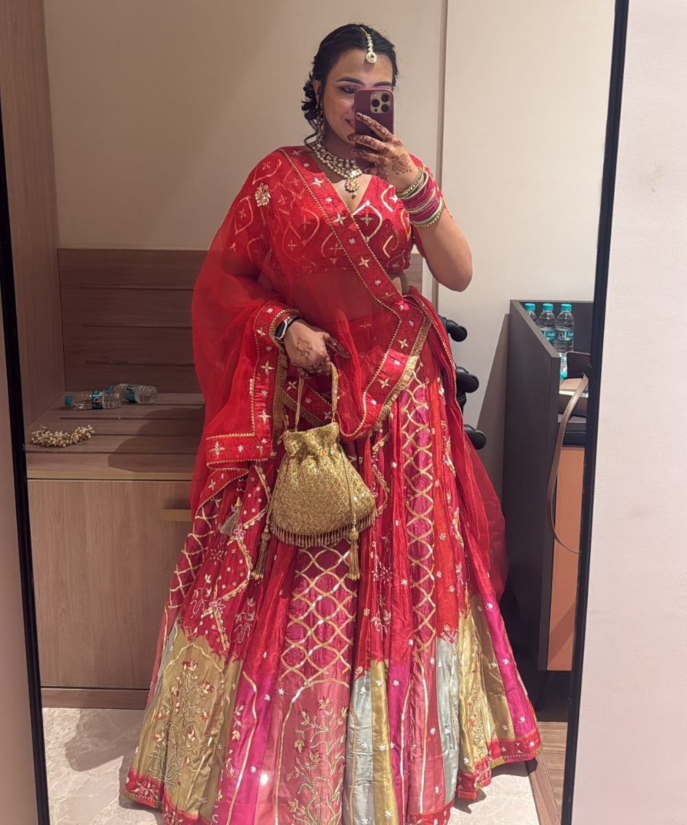 Sitara Gold Suede Sequin Embellished Potli