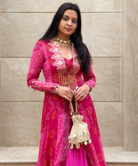 Sheesh Mahal Gold Embellished Potli