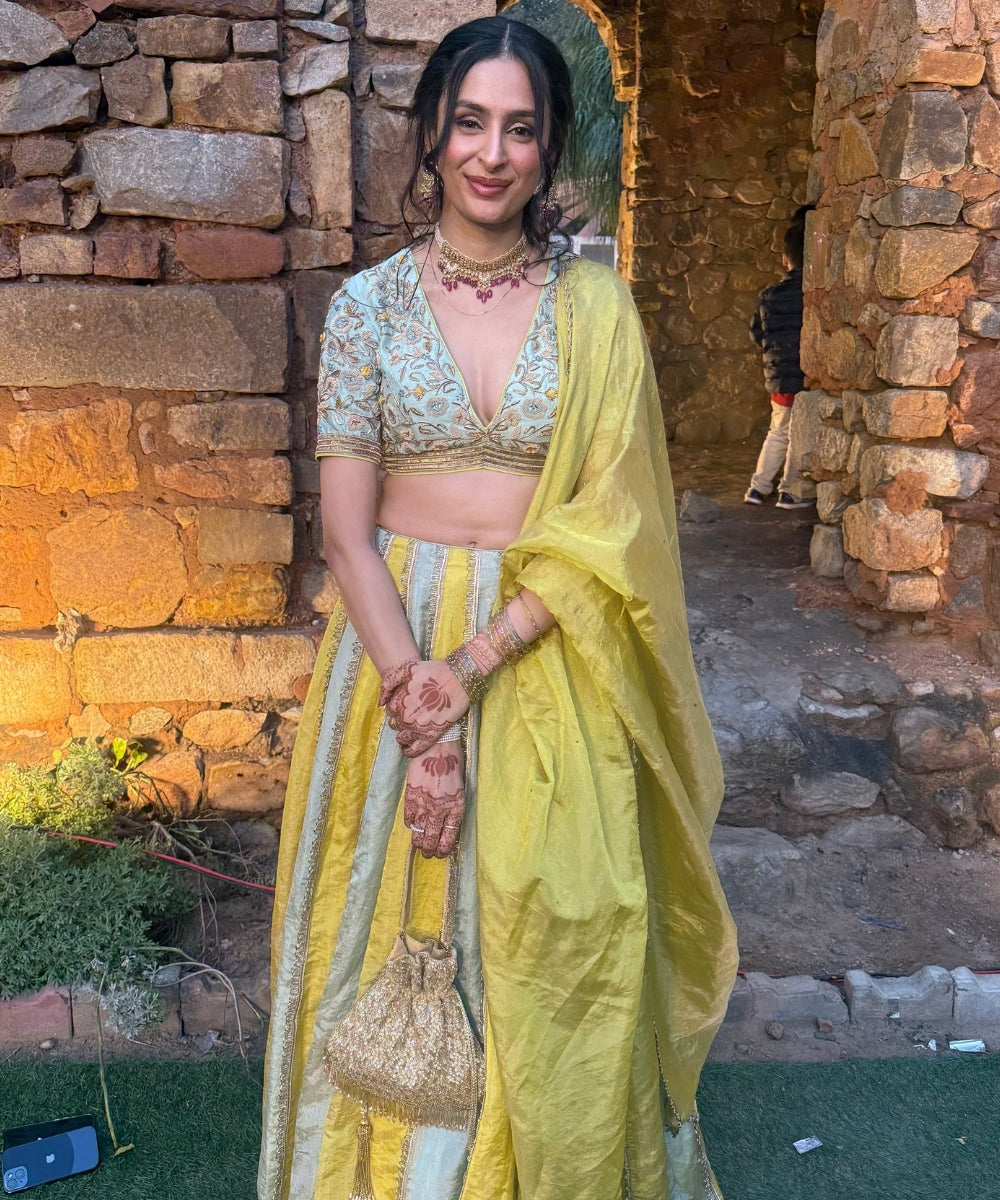 Sitara Gold Suede Sequin Embellished Potli