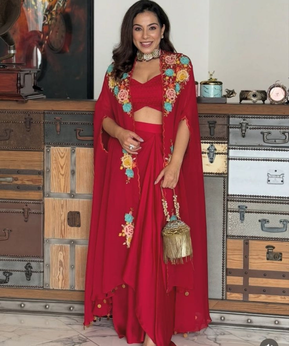 Ella Gold Georgette Handcrafted Bucket Bag