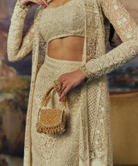 Josy Gold Suede Embellished Mini Bag