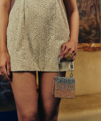 Elsie Gold & Silver Suede Mini Bag